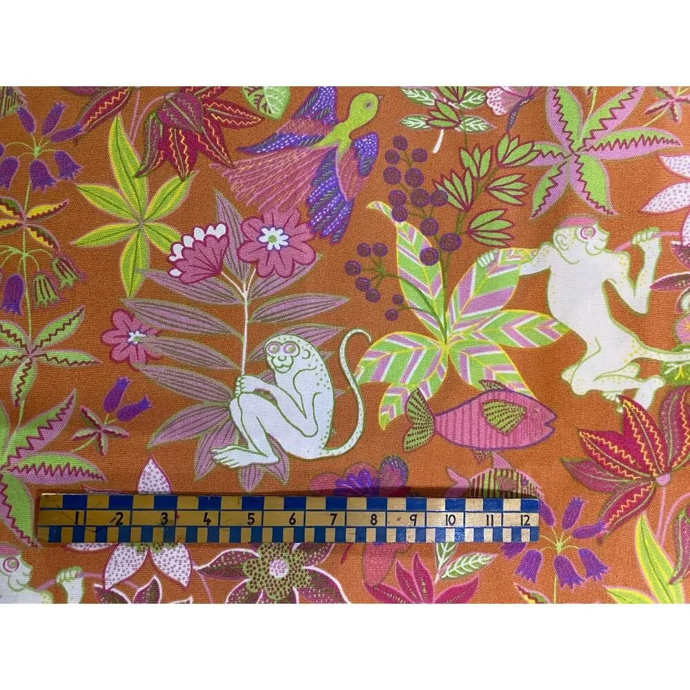 Waverly MONKEYIN' AROUND Sun N Shade Orange Monkey Tropical Fabric 54